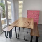 Dining table with bench seats