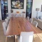 Timber top dining table